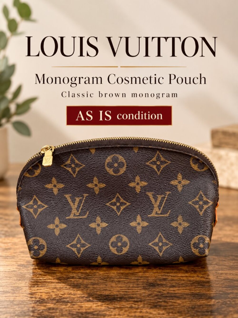 Louis Vuitton Monogram Cosmetic Pouch AS IS